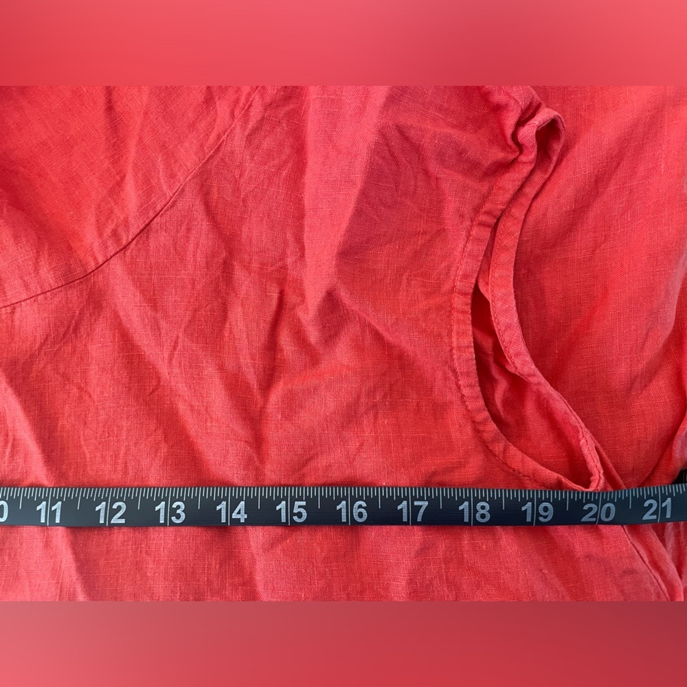Bryn Walker 100% Linen Cowl Neck Oversized Dress Coral Women’s Sz S Sleeveless - Picture 9 of 9